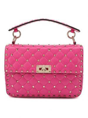 Женская сумочка светло-розовая из натуральной кожи